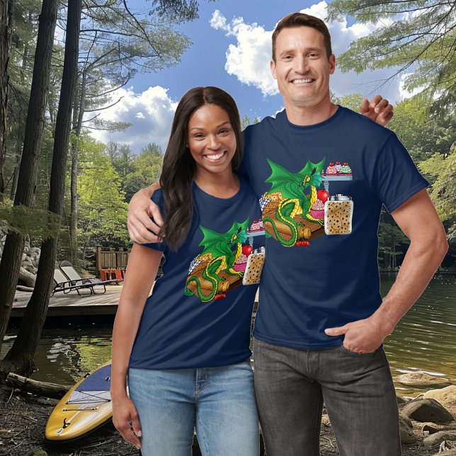 Camiseta Chef de pastelaria do Dragão Verde (Criador carregado)