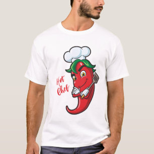 Camiseta Chef de pimenta quente de texto personalizado