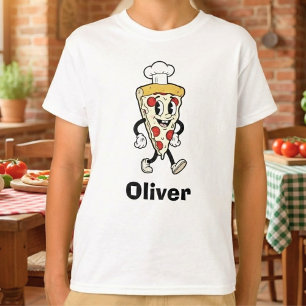 Camiseta Chef de Pizza de Desenho Animado Vintage Retro