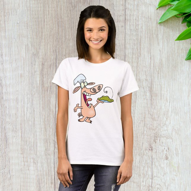 Camiseta Chef De Suíno Com Comida (Criador carregado)