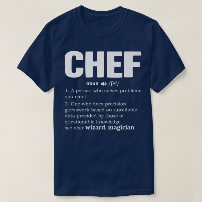 Camiseta Chef Definição Sous Chef Dictionary Cook Noun Coo (Frente do Design)