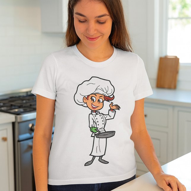 Camiseta Chef Feminino Com Camisa-T De Frente (Criador carregado)