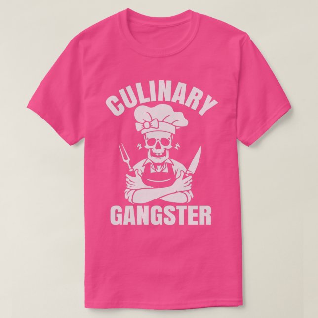 Camiseta Chef - Gangster Culinário - Cook Skull e Knives (Frente do Design)