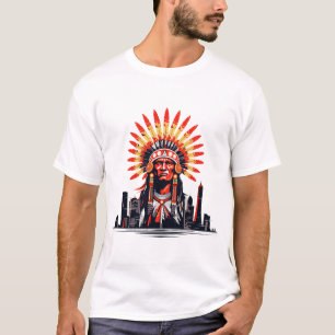 Camiseta Chef Indiano Nativo Americano Na Arte Moderna Da C