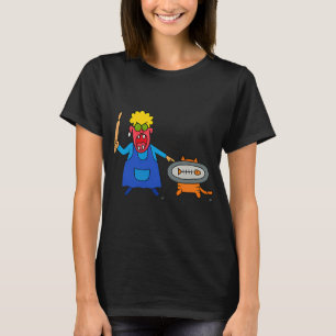 Camiseta Chef Irritado e Gato Travesso – Ca Desenhada à M