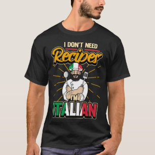 Camiseta Chef italiano engraçado dizendo comida garotos che