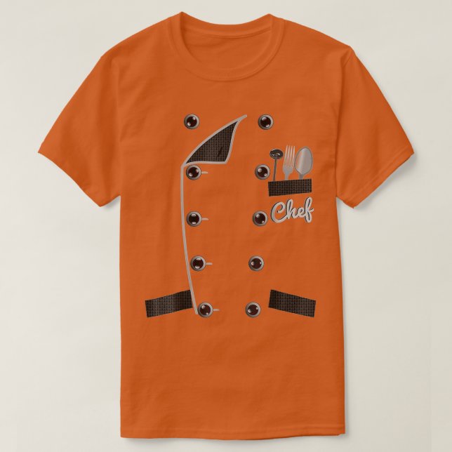 Camiseta Chef Jaqueta Uniforme Faux Funny Co para Cong (Frente do Design)
