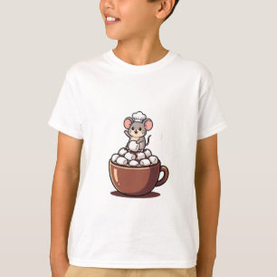 Camiseta Chef Mouse em Caneca de Cacau com Marshmallow para