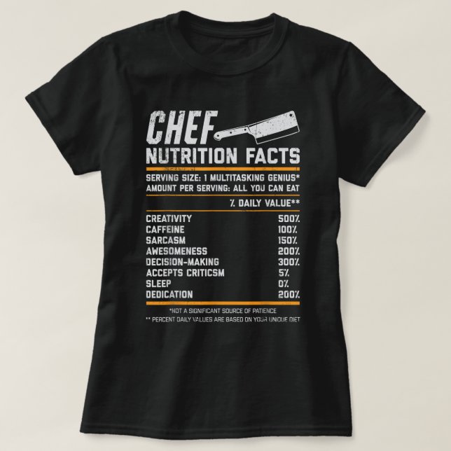 Camiseta Chef Nutrição Fala Cozinheiros Engraçados Mulheres (Frente do Design)