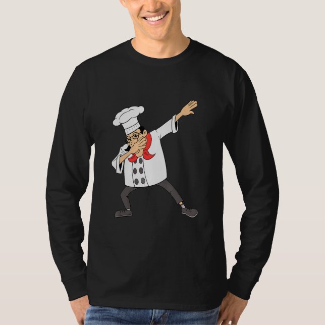 Camiseta Chef Para Homens Cozinhar Hip Hop Dabbing Dance 1 (Frente)