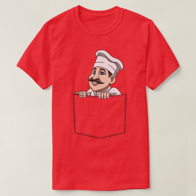 Camiseta Chef Pocket Chef In Pocket Chef Peeking Cooking Co (Frente do Design)
