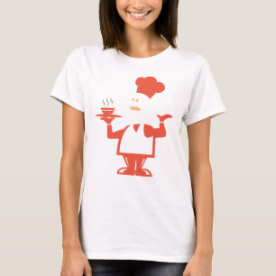 Camiseta Chef segurando uma tigela de sopa