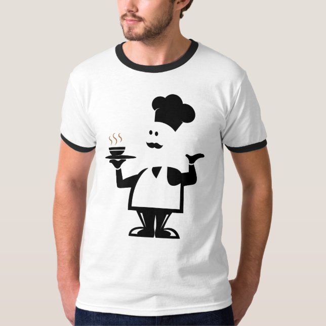 Camiseta Chef segurando uma tigela de sopa (Frente)