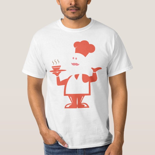 Camiseta Chef segurando uma tigela de sopa (Frente)