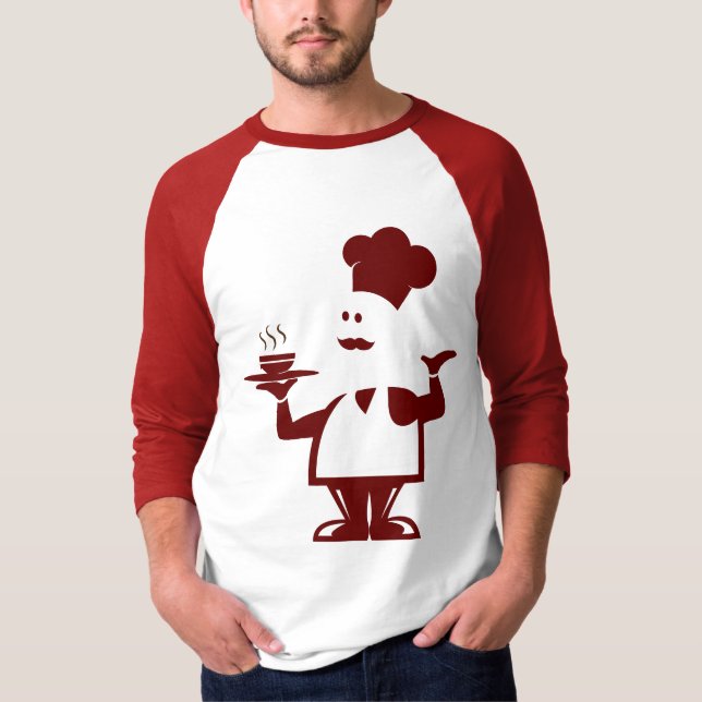Camiseta Chef segurando uma tigela de sopa (Frente)