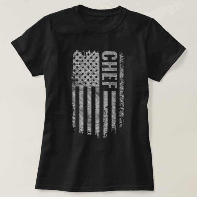 Camiseta Chef USA Flag Distressed design (Frente do Design)
