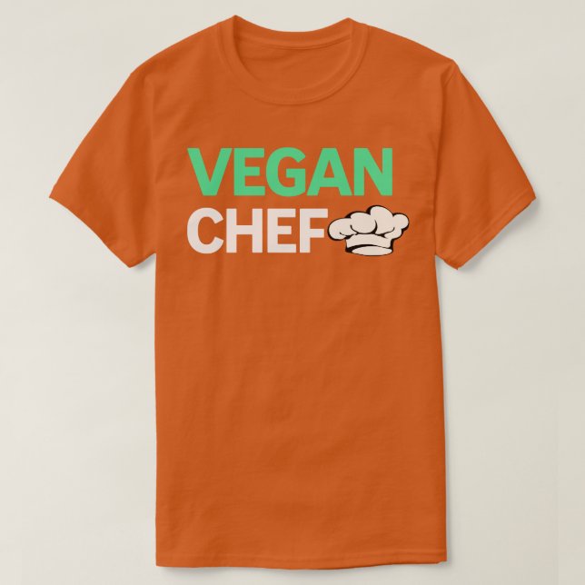 Camiseta Chef vegetativo de vegan 3 (Frente do Design)