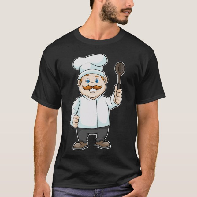 Camiseta Chef with Chefs hat & Soup bird funny chef grillma (Frente)