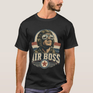 Camiseta Chefe Aéreo Piloto de Caça Vintage 