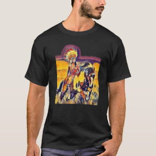 Camiseta Chefe Americano Nativo Num Cavalo