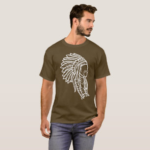 Camiseta Chefe Americano Vintage Boho Indian Apache