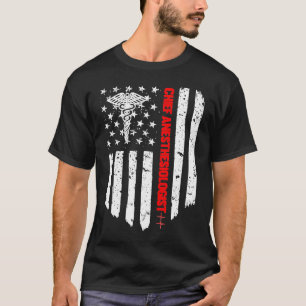 Camiseta Chefe Anestesiologista Bandeira Americana Patrióti