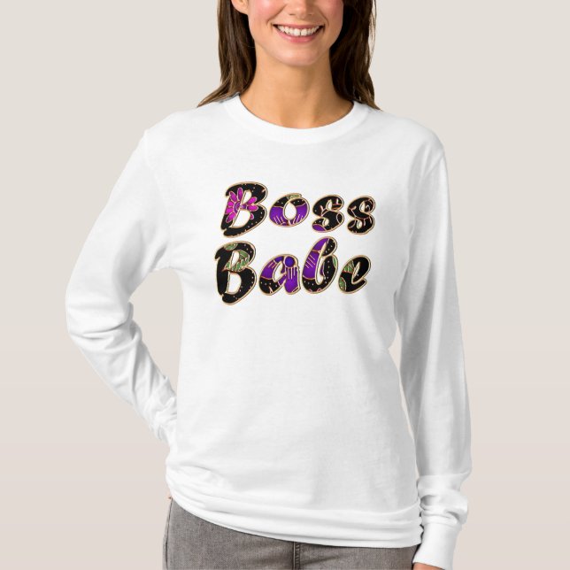 Camiseta Chefe Babe em Black Floral (Frente)