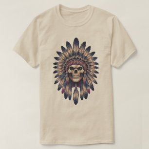 Camiseta Chefe Caveira Nativo Americano