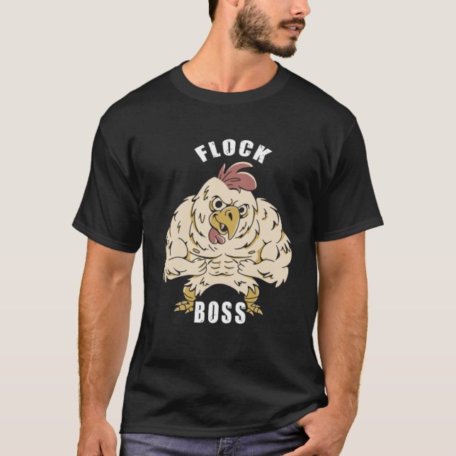 Camiseta Chefe Chefe Chefe de Gato Huhn Love Roosters (Frente)