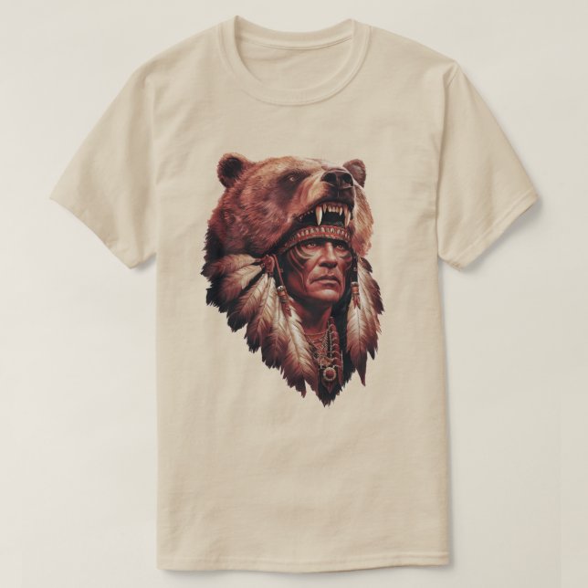 Camiseta Chefe com uma pele de urso (Frente do Design)