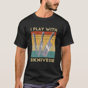 Camiseta Chefe Da Cozinha Eu Toco Com Facas Engraçadas Coz