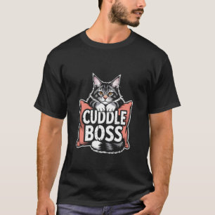 Camiseta Chefe de Abraços de Gato Maine Coon Amante Felino