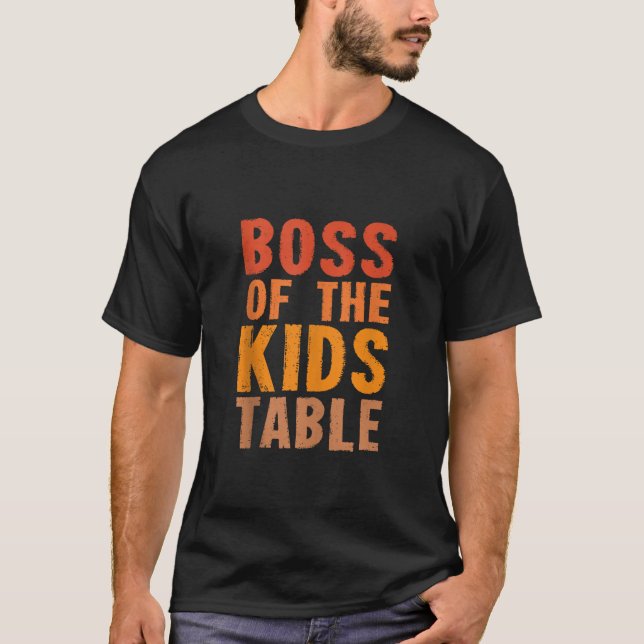 Camiseta Chefe de Ação de Graças da Criança Mesa do Dia da  (Frente)