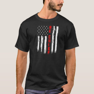 Camiseta Chefe de Bombeiros Tatuado com bandeira americana