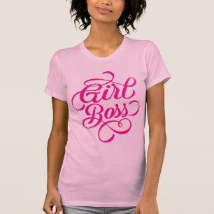 Camiseta Chefe de Garota Rosa Quente