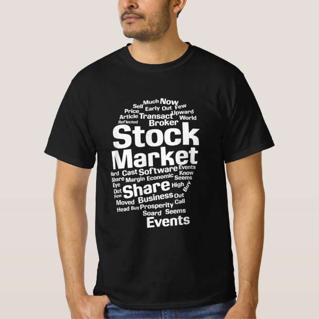 Camiseta Chefe de Palavras do Mercado de Ações de Investido (Frente)
