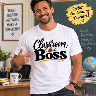 Camiseta Chefe de Sala de Aula Professor Divertido Tipograf