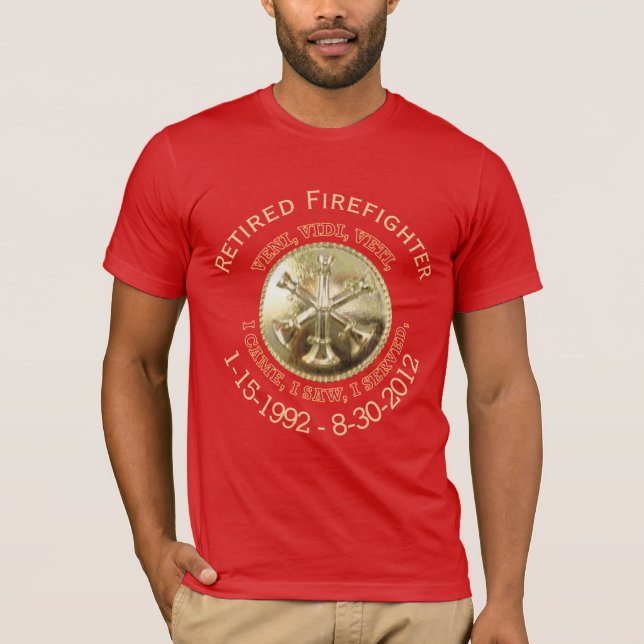 Camiseta Chefe do Batalhão de Bombeiros Aposentado Medalhão (Frente)