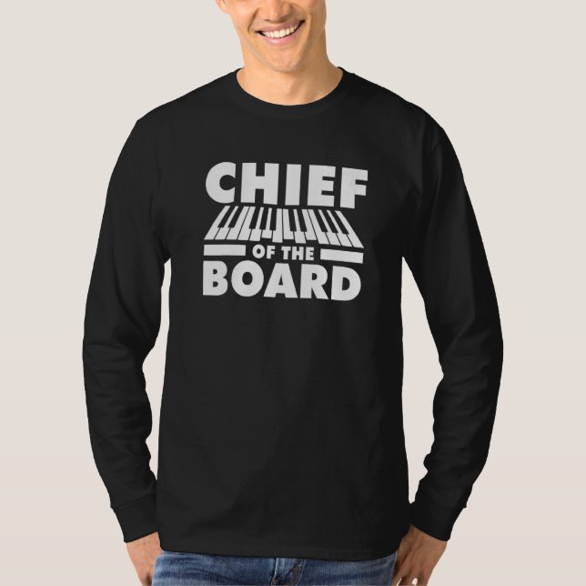 Camiseta Chefe Do Conselho Jogando Piano Keyboard Pro (Frente)