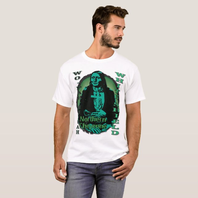Camiseta Chefe do norte de Cheyenne do protetor branco (Frente Completa)