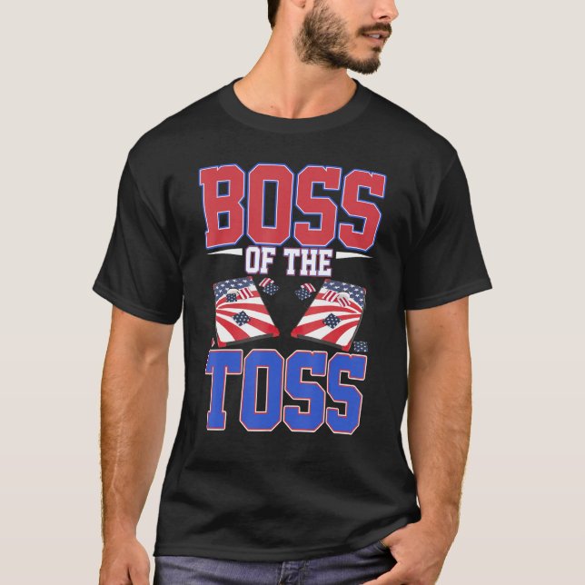 Camiseta Chefe Do Toss Cornhole Engraçado (Frente)