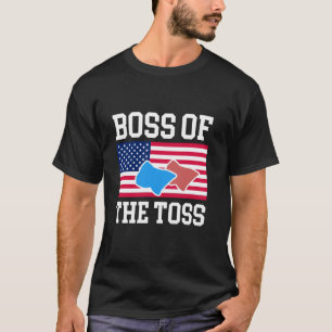 Camiseta Chefe Do Toss Cornhole Player USA America Flag