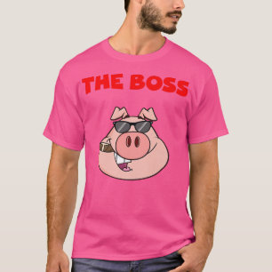 Camiseta Chefe - Escritório com trabalho de porco porco por
