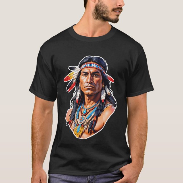 Camiseta Chefe Indígena Americano (Frente)