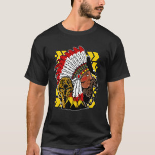 Camiseta Chefe Indígena Nativo Americano da Tribo indígenas
