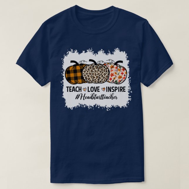 Camiseta Chefe Iniciar Professora De Volta À Escola Pumpkin (Frente do Design)