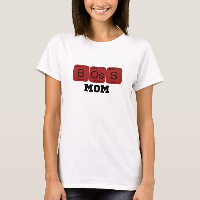 Camiseta Chefe Mãe Elemento Periódico de Mesa (Frente)