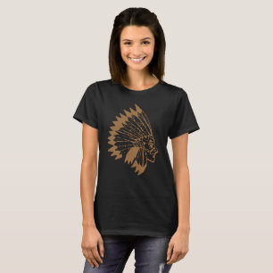 Camiseta Chefe Nativo Americano Vintage Boho Índio Apache