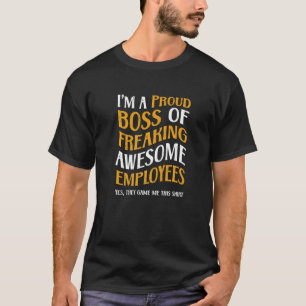 Camiseta Chefe Orgulhoso de Empregados Admiráveis Melhor Ch