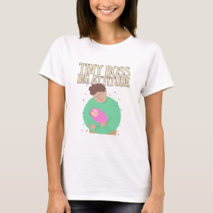 Camiseta Chefe Pequeno, Grande Atitude Parentalidade Incrív